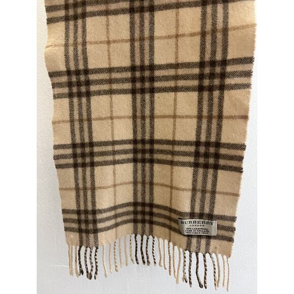 Burberry Vintage Scarf Classic Nova Check Pearl white Cream Lambswool Unisex - Picture 6 of 13